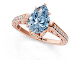 Rose gold Fancy Blue Pear  Cut Cathedral Pave Diamond Engagement Ring with Six-Prong Setting_33