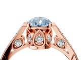 Rose gold Fancy Blue Pear  Cut Cathedral Pave Diamond Engagement Ring with Six-Prong Setting_36