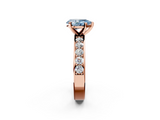 Rose gold Fancy Blue Pear  Cut Channel Set Diamond Engagement Ring with Four-Prong Setting_220