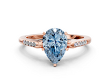 Rose gold Fancy Blue Pear  Cut Channel Set Solitaire Engagement Ring with Four-Prong Setting_232