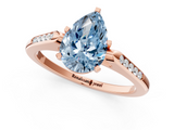 Rose gold Fancy Blue Pear  Cut Channel Set Solitaire Engagement Ring with Four-Prong Setting_233