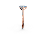 Rose gold Fancy Blue Pear  Cut Channel Set Solitaire Engagement Ring with Four-Prong Setting_234