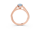 Rose gold Fancy Blue Pear  Cut Channel Set Solitaire Engagement Ring with Four-Prong Setting_235