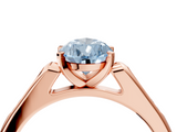 Rose gold Fancy Blue Pear  Cut Channel Set Solitaire Engagement Ring with Four-Prong Setting_236