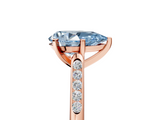 Rose gold Fancy Blue Pear  Cut Channel Set Solitaire Engagement Ring with Four-Prong Setting_237