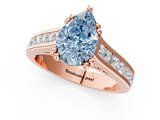 Rose gold Fancy Blue Pear  Cut Channel Set Solitaire Engagement Ring with Prong Setting_21