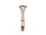 Rose gold Fancy Blue Pear  Cut Channel Set Solitaire Engagement Ring with Prong Setting_22