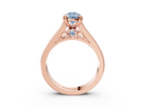 Rose gold Fancy Blue Pear  Cut Channel Set Solitaire Engagement Ring with Prong Setting_23