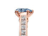 Rose gold Fancy Blue Pear  Cut Channel Set Solitaire Engagement Ring with Prong Setting_25