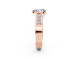 Rose gold Fancy Blue Pear Cut Cut Channel Set Solitaire Ring with Four-Prong Setting_2