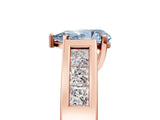 Rose gold Fancy Blue Pear Cut Cut Channel Set Solitaire Ring with Four-Prong Setting_5