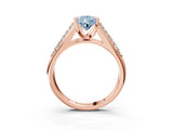 Rose gold Fancy Blue Pear Cut Cut Diamond Channel Set Pave Band with Tension Prong Setting_3