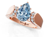 Rose gold Fancy Blue Pear Cut Cut Diamond Channel Set Solitaire Ring with Four-Prong Setting_1