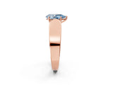 Rose gold Fancy Blue Pear Cut Cut Diamond Channel Set Solitaire Ring with Four-Prong Setting_2
