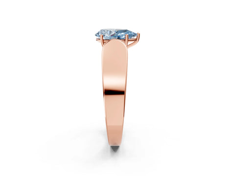Rose gold Fancy Blue Pear Cut Cut Diamond Channel Set Solitaire Ring with Four-Prong Setting_2