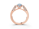 Rose gold Fancy Blue Pear Cut Cut Diamond Channel Set Solitaire Ring with Four-Prong Setting_3