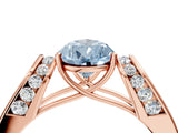 Rose gold Fancy Blue Pear Cut Cut Diamond Channel Set Solitaire Ring with Four-Prong Setting_4