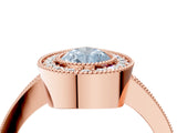 Rose gold Fancy Blue Pear Cut-Cut Diamond Halo Engagement Ring with Pave Band and Prong Setting_16