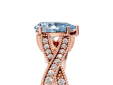 Rose gold Fancy Blue Pear Cut Cut Diamond Twisted Band with Milgrain Pave Setting and Four-Prong Setting_5