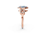 Rose gold Fancy Blue Pear Cut Cut Halo Diamond Infinity Band with Four-Prong Setting_2