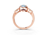 Rose gold Fancy Blue Pear Cut Cut Halo Diamond Infinity Band with Four-Prong Setting_3