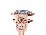 Rose gold Fancy Blue Pear Cut Cut Halo Diamond Infinity Band with Four-Prong Setting_5