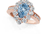 Rose gold Fancy Blue Pear Cut Cut Halo Diamond Pavé Engagement Ring with Milgrain Detailing_12