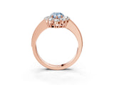 Rose gold Fancy Blue Pear Cut Cut Halo Diamond Pavé Engagement Ring with Milgrain Detailing_14