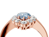 Rose gold Fancy Blue Pear Cut Cut Halo Diamond Pavé Engagement Ring with Milgrain Detailing_15