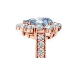 Rose gold Fancy Blue Pear Cut Cut Halo Diamond Pavé Engagement Ring with Milgrain Detailing_5