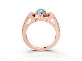 Rose gold Fancy Blue Pear Cut Cut Halo Split Shank Prong Set Ring_3