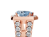 Rose gold Fancy Blue Pear Cut Cut Halo Split Shank Prong Set Ring_5