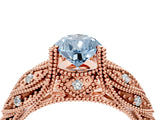 Rose gold Fancy Blue Pear Cut Cut Milgrain Pave Diamond Engagement Ring with Four-Prong Setting_7