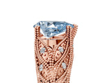 Rose gold Fancy Blue Pear Cut Cut Milgrain Pave Diamond Engagement Ring with Four-Prong Setting_8