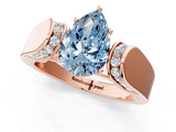 Rose gold Fancy Blue Pear Cut Diamond Channel Set Solitaire Ring with Four-Prong Setting_13