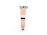 Rose gold Fancy Blue Pear Cut Diamond Channel Set Solitaire Ring with Four-Prong Setting_14