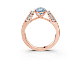 Rose gold Fancy Blue Pear Cut Diamond Channel Set Solitaire Ring with Four-Prong Setting_15