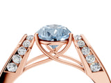 Rose gold Fancy Blue Pear Cut Diamond Channel Set Solitaire Ring with Four-Prong Setting_16