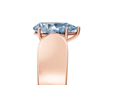 Rose gold Fancy Blue Pear Cut Diamond Channel Set Solitaire Ring with Four-Prong Setting_17