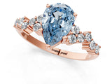 Rose gold Fancy Blue Pear Cut Diamond Cluster Pavé Band with Four-Prong Setting_13
