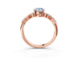 Rose gold Fancy Blue Pear Cut Diamond Cluster Pavé Band with Four-Prong Setting_6