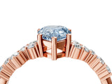 Rose gold Fancy Blue Pear Cut Diamond Cluster Pavé Band with Four-Prong Setting_7