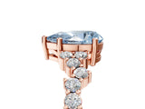 Rose gold Fancy Blue Pear Cut Diamond Cluster Pavé Band with Four-Prong Setting_8