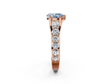 Rose gold Fancy Blue Pear  Cut Diamond Engagement Ring with Pavé Band and Four-Prong Setting_5
