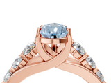 Rose gold Fancy Blue Pear  Cut Diamond Engagement Ring with Pavé Band and Four-Prong Setting_7