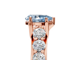 Rose gold Fancy Blue Pear  Cut Diamond Engagement Ring with Pavé Band and Four-Prong Setting_8
