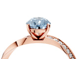Rose gold Fancy Blue Pear Cut Diamond Engagement Ring with Side Stone Accents and Four-Prong Setting_16
