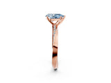 Rose gold Fancy Blue Pear Cut Diamond Engagement Ring with Side Stone Accents and Four-Prong Setting_62