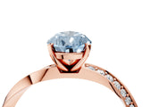 Rose gold Fancy Blue Pear Cut Diamond Engagement Ring with Side Stone Accents and Four-Prong Setting_64