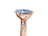 Rose gold Fancy Blue Pear Cut Diamond Engagement Ring with Side Stone Accents and Four-Prong Setting_65